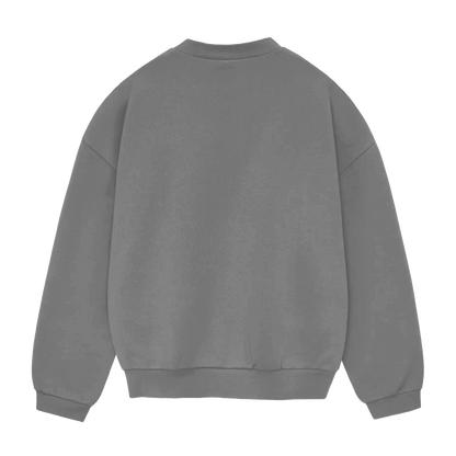 GREY OVERSIZE BASIC CREWNECK