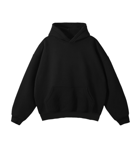 BLACK BASIC OVERSIZE HOODIE