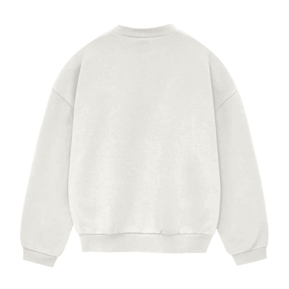 WHITE OVERSIZE BASIC CREWNECK