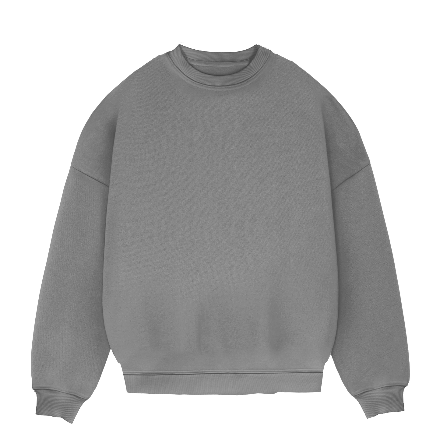 GREY OVERSIZE BASIC CREWNECK