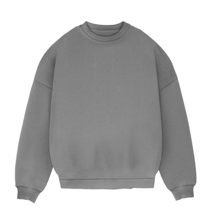 GREY OVERSIZE BASIC CREWNECK