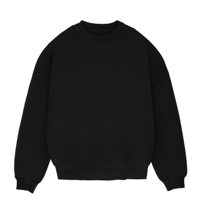 BLACK OVERSIZE BASIC CREWNECK