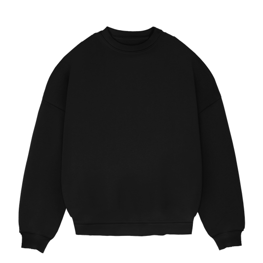 BLACK OVERSIZE BASIC CREWNECK