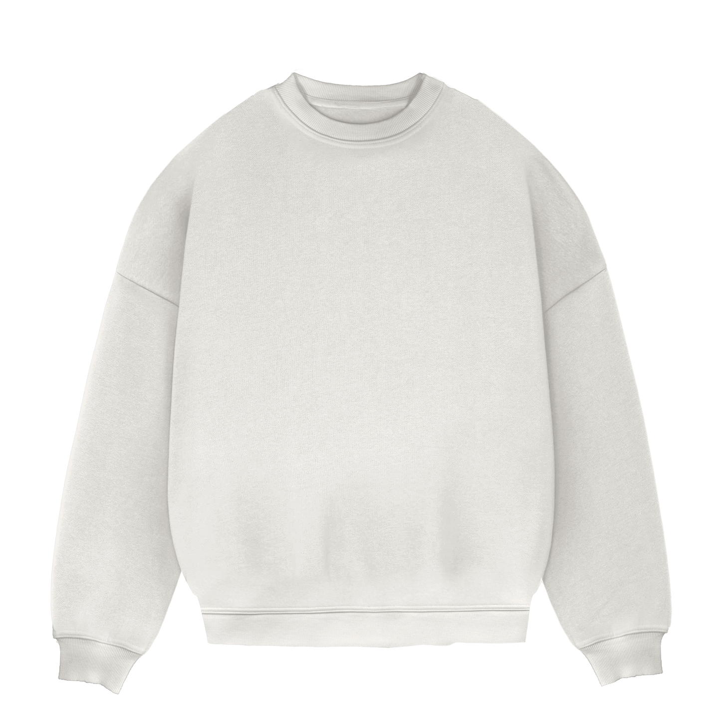 WHITE OVERSIZE BASIC CREWNECK