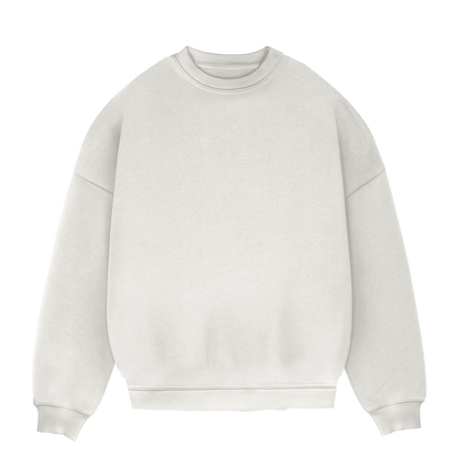 WHITE OVERSIZE BASIC CREWNECK