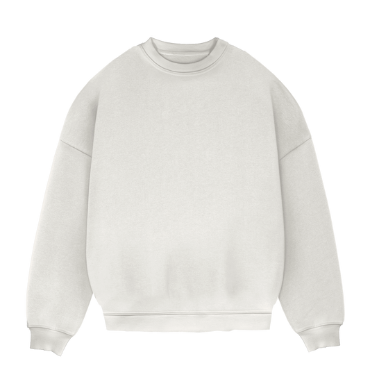 WHITE OVERSIZE BASIC CREWNECK